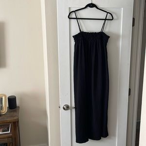 Asos textured black midi dress